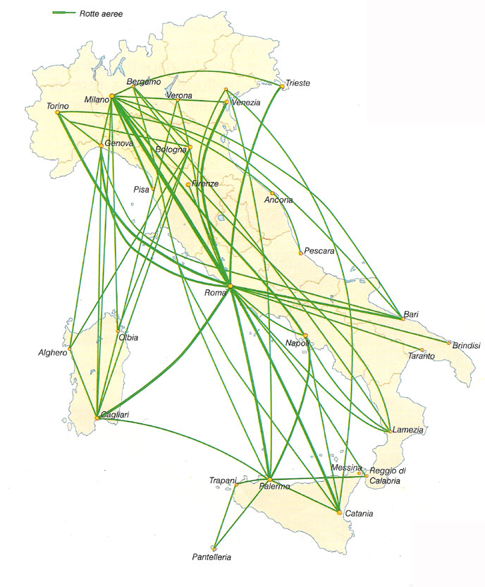 cartina aeroporti in Italia