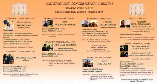 XXII STAGIONE CONCERTISTICA CAELIUM