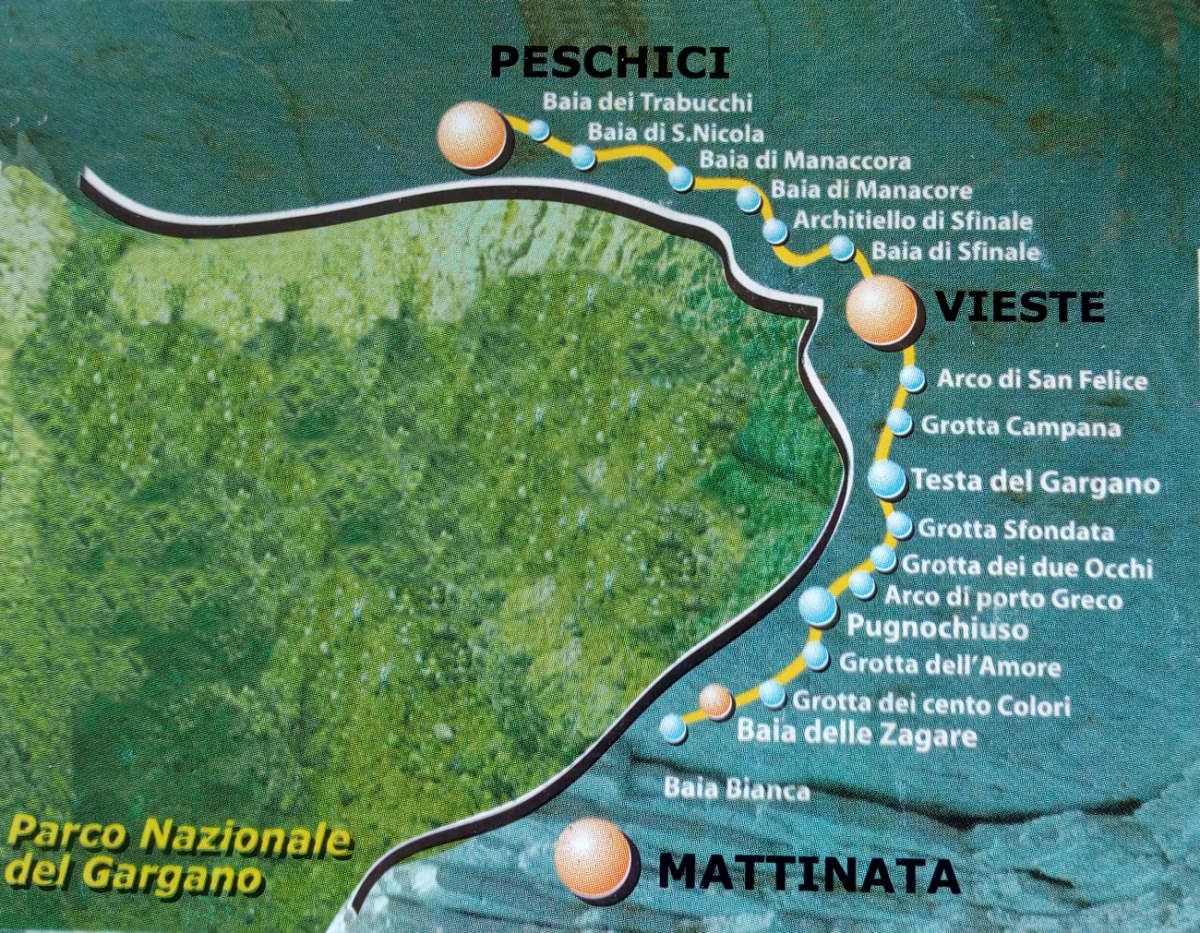 Costa del Gargano cartina